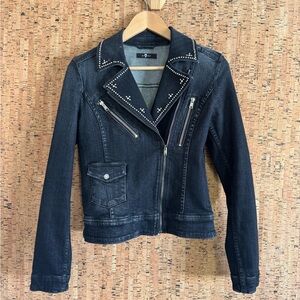 7 For All Mankind Black Studded Jean Jacket